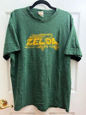 Vintage Legend Of Zelda Shirt Mens Medium Green Nintendo Video Game Tee 90s